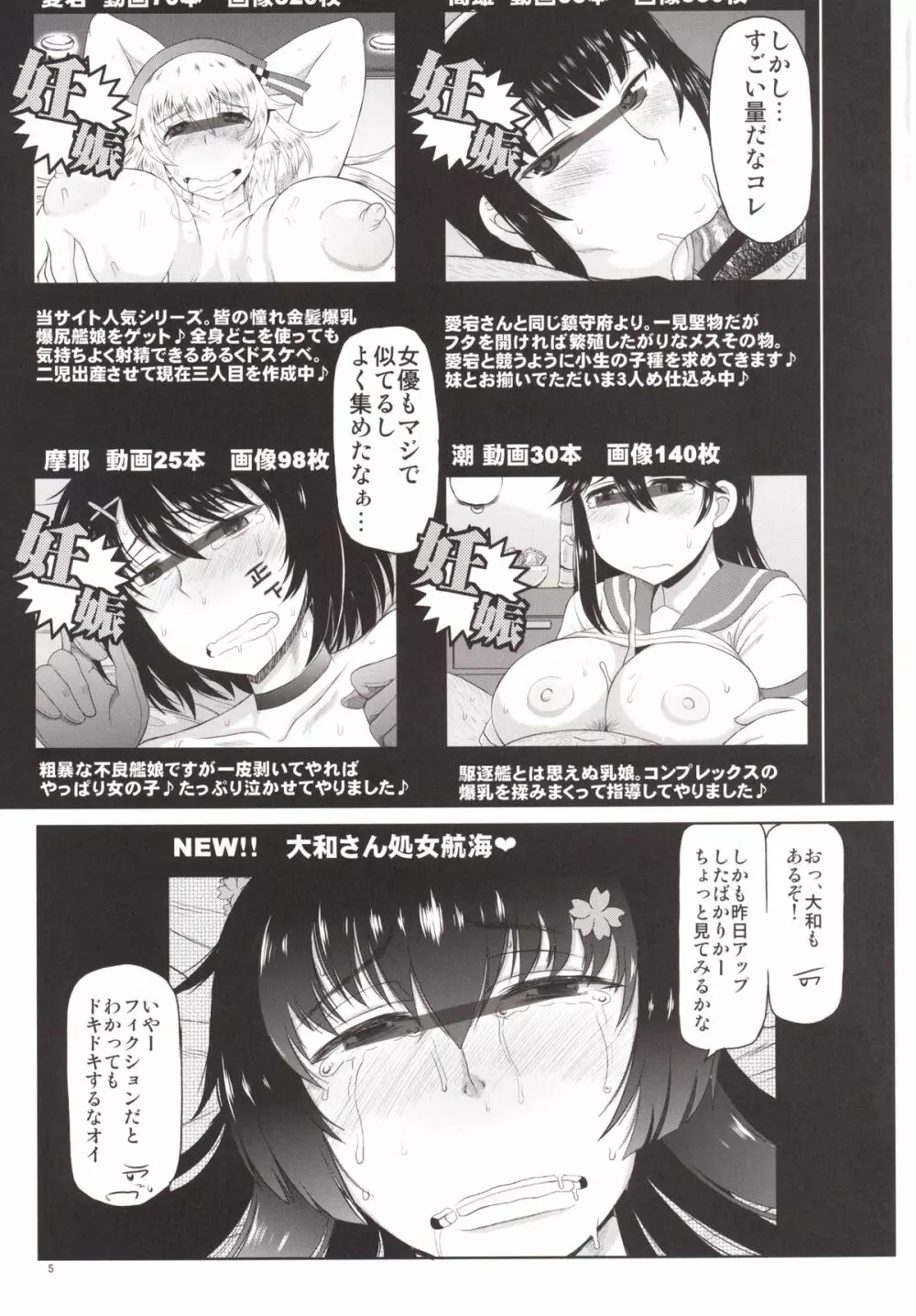 戦艦大和子宮攻略作戦 キモオタ提督の雄肉主砲で精子徹甲弾弾着カットイン♪大和さんと遺伝子掛け合わせて可愛いベイビーを建造しよう!本。 6ページ