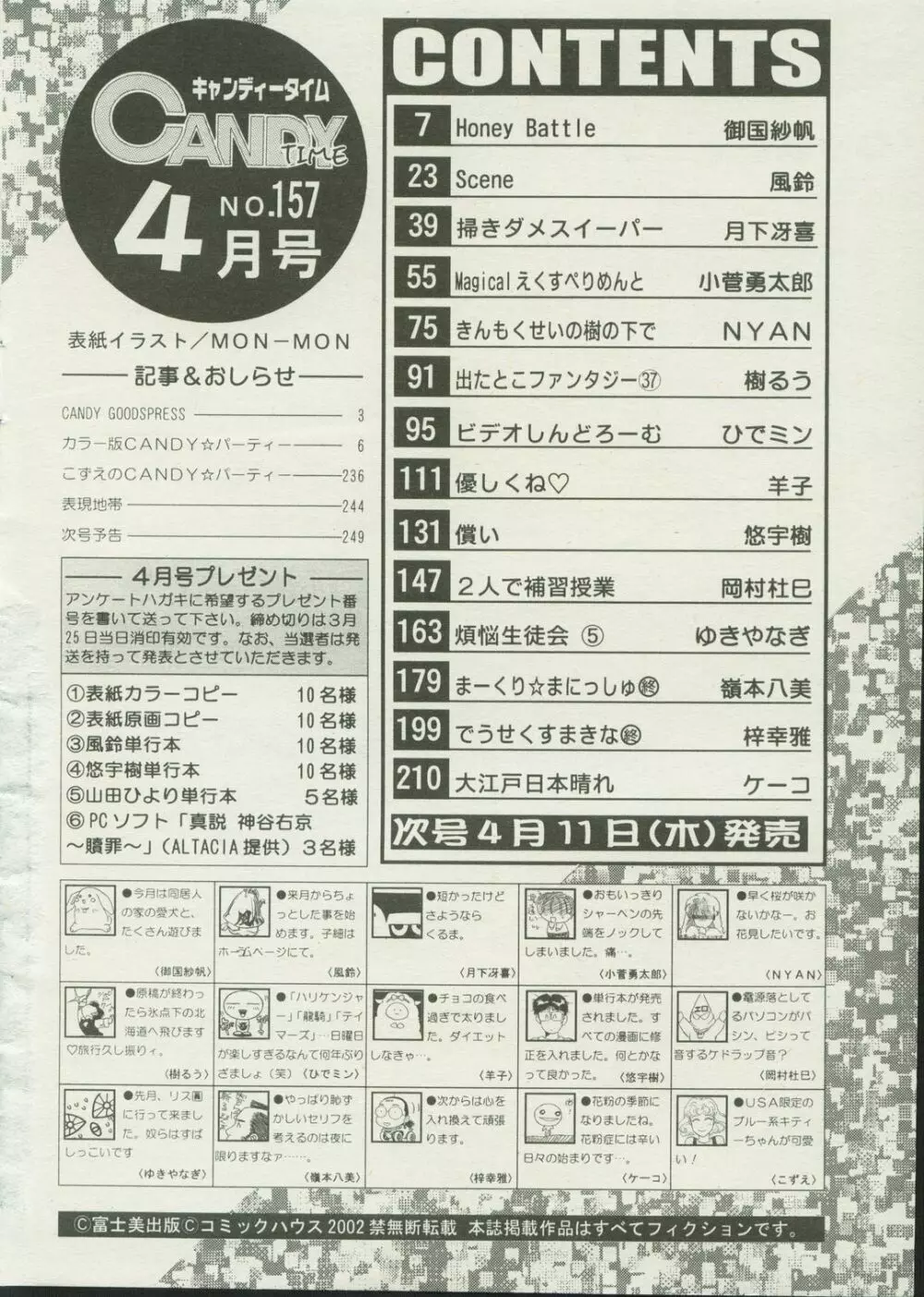 キャンディータイム 2002年4月号 250ページ