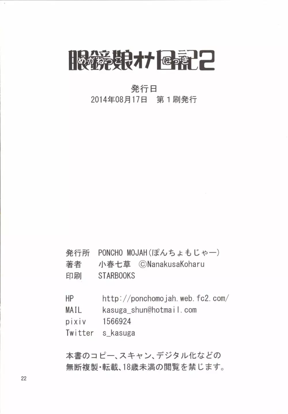 眼鏡娘オナ日記 2 21ページ