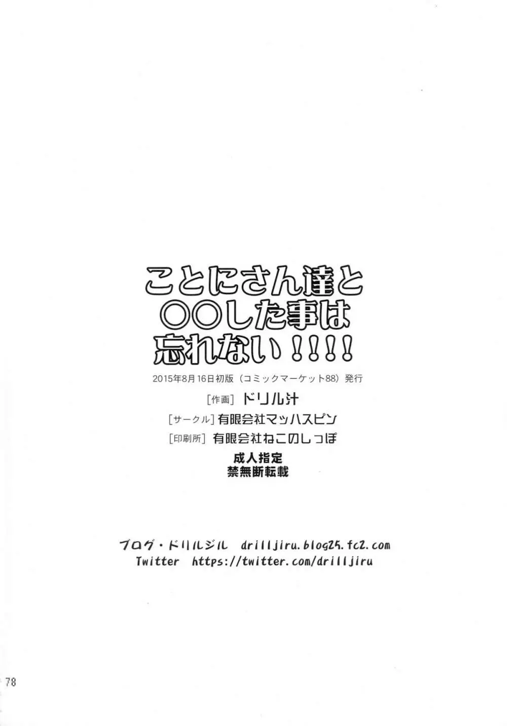 ことにさん達と○○した事は忘れない!!!! 72ページ