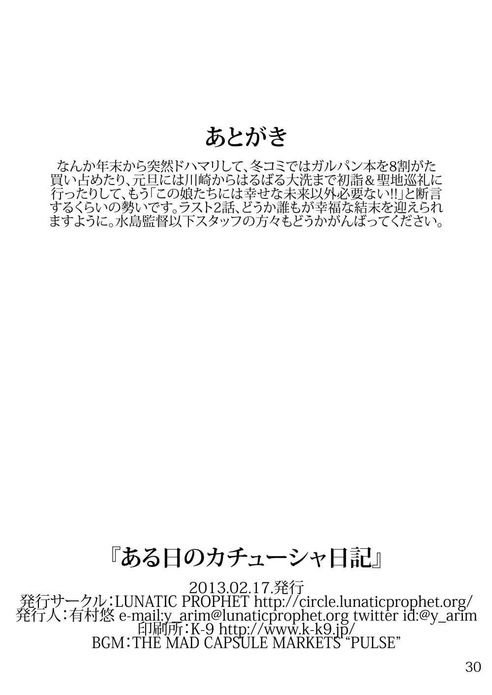 ある日のカチューシャ日記 29ページ